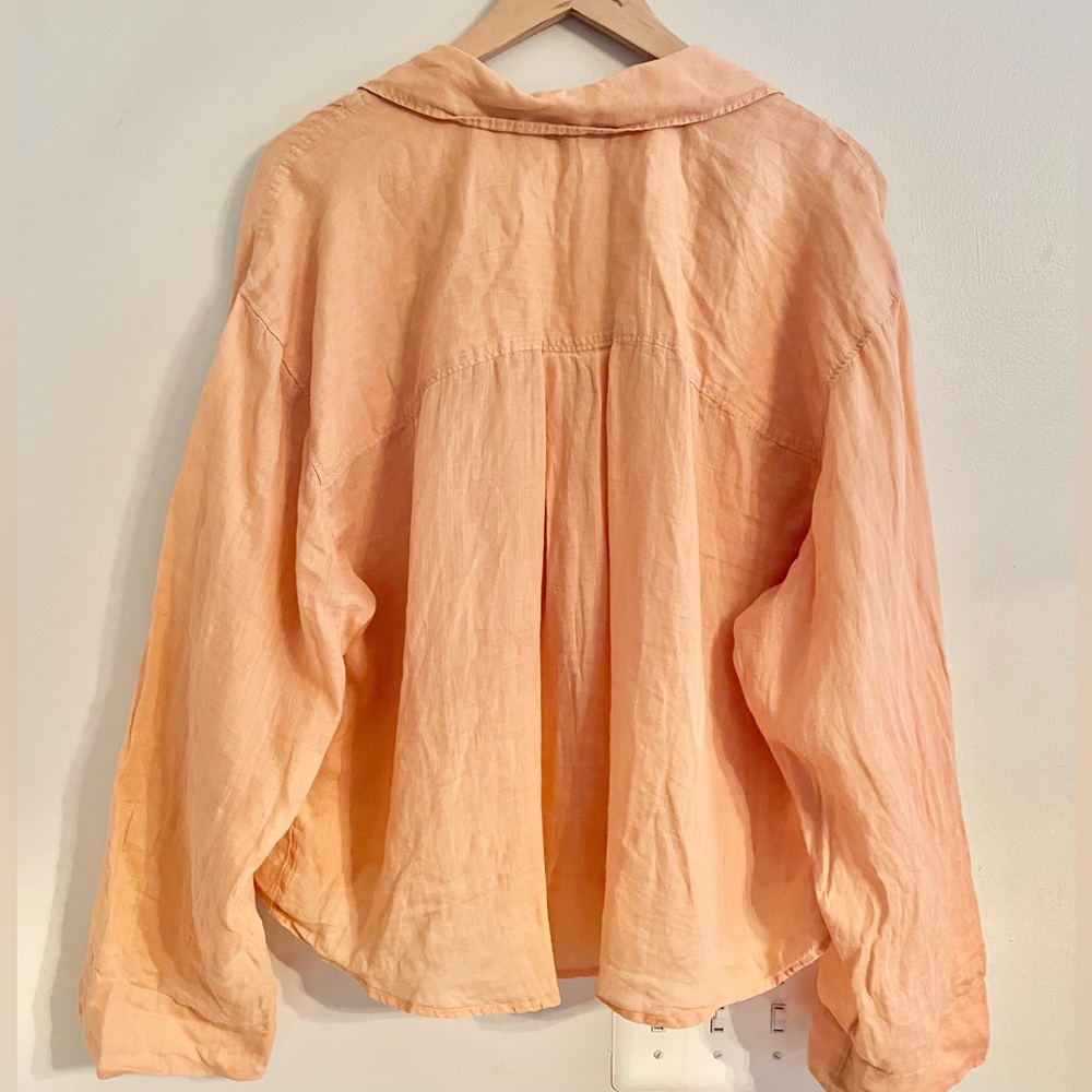 Madewell Resort Long Sleeve Button-Up Shirt Orange Size XL- EUC - Picture 2 of 10